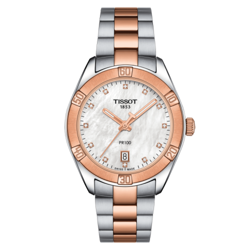 Tissot PR 100 Sport Chic 36 Stainless Steel / Rose Gold PVD / MOP / Bracelet